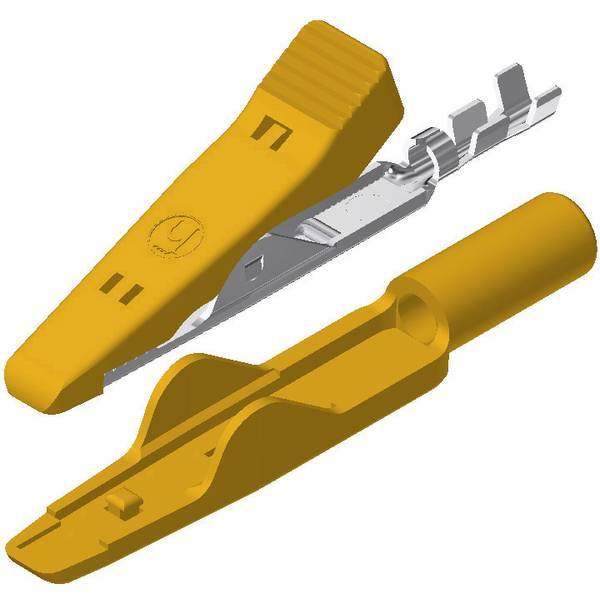 Sks hirschmann ma 1 mini morsetto a clip/coccodrillo giallo campo di serraggio