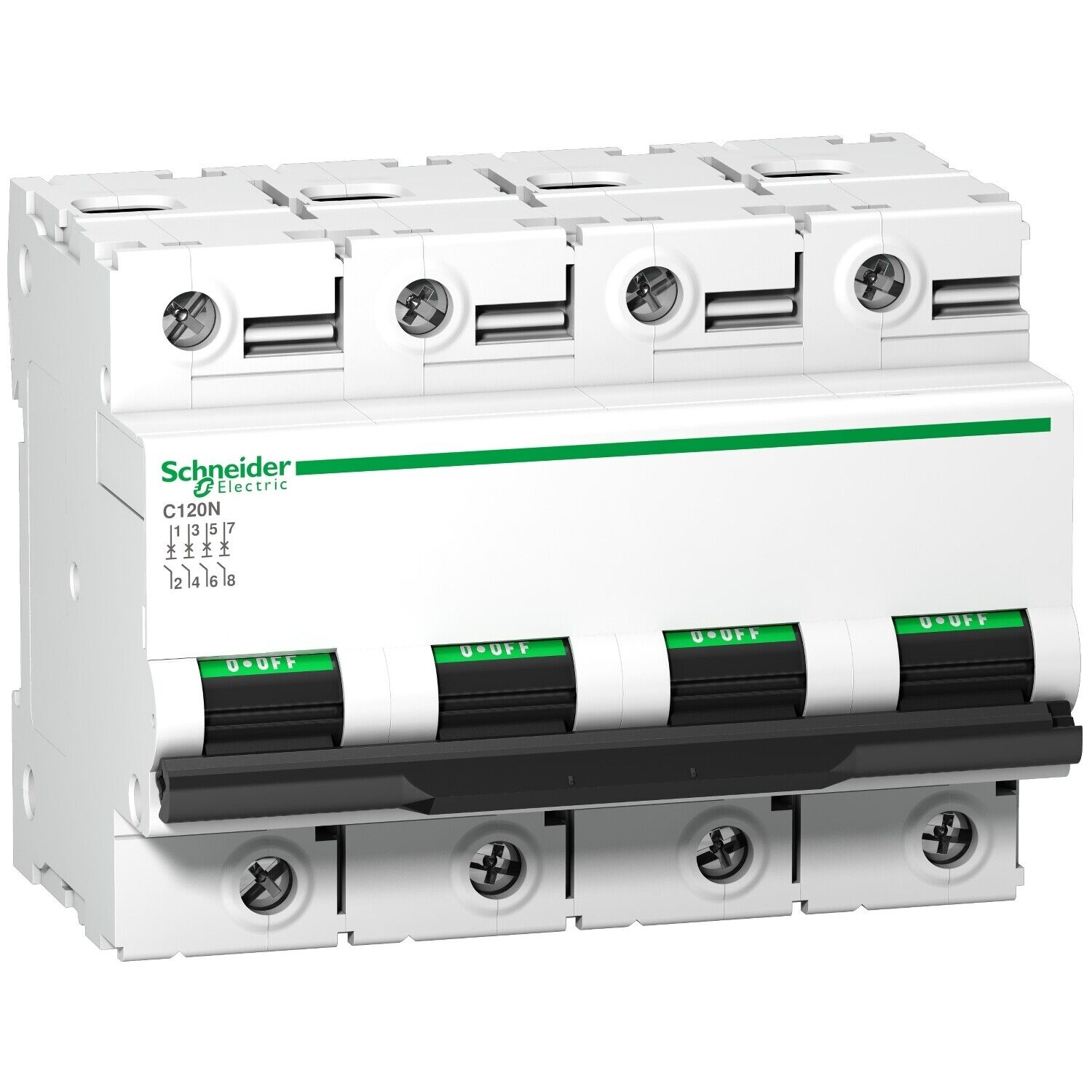 Schneider Electric Acti 9 A9N18372 Interruttori Miniaturizzati, Acti9 C120N, 4P,