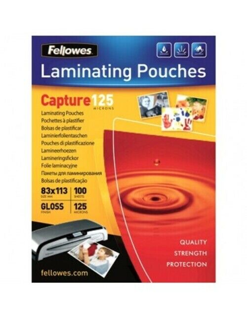 FELLOWES Busta di lamin.125mic 83x113mm CRC 53071 glossy 100 pezzi