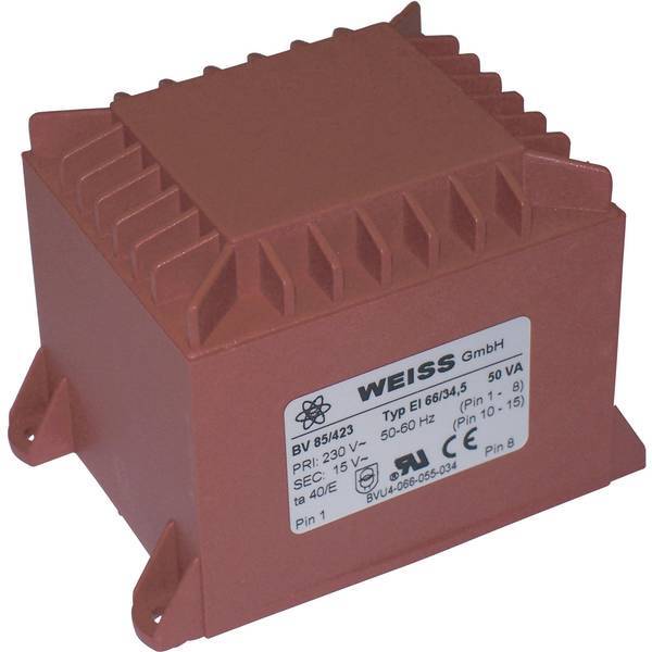Weiss elektrotechnik 85/424 trasformatore per pcb 1 x 230 v 18 v/ac 50 va