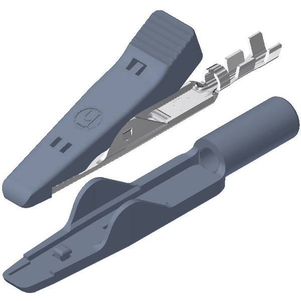 Sks hirschmann ma 1 mini morsetto a clip/coccodrillo grigio campo di serraggio
