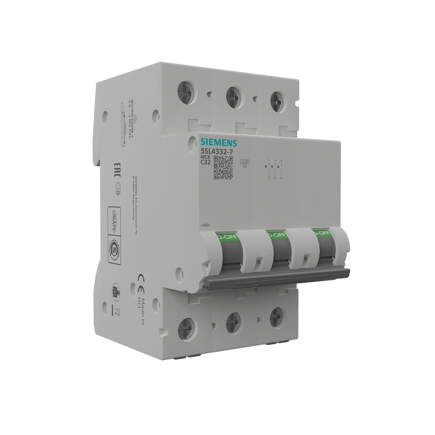 Interruttore di protezione linea 3P C 32A 10kA AC VDE Siemens 0569