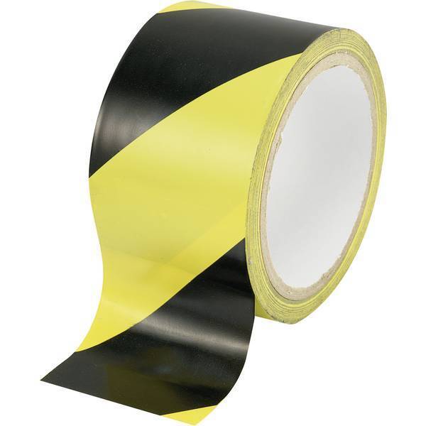 Toolcraft wt-yb 1564134 nastro adesivo per segnalazioni nero giallo l x