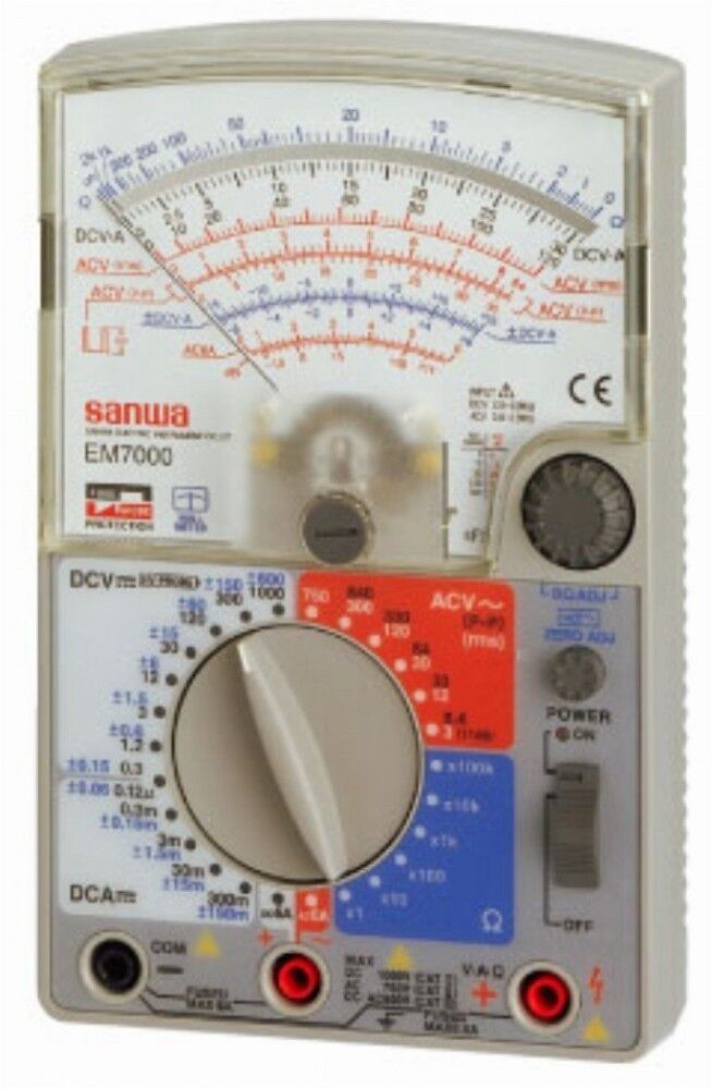 Sanwa Analogico Multi Tester Fet EM-7000 (EM7000) Fatto IN Giappone Con Tracking