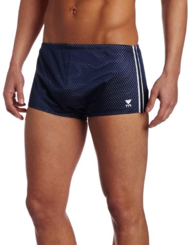 (TG. 32) TYR Sport Men' s Poly Mesh Trainer Swim Suit, Uomo, Navy - NUOVO