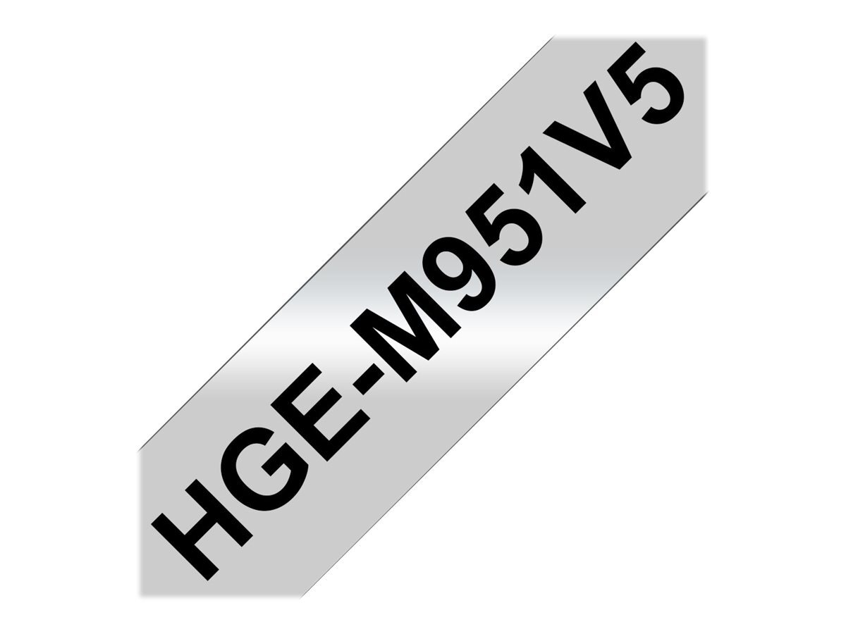 Brother HGE-M951V5 5 pz HGe Nero su argento Opaco Brother P-touch HGEM951V5