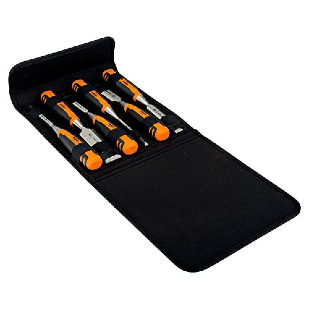 (TG. 424-P Bevel Edge Chisel Set of 6 In Pouch) 424P 6-10-12-18-25-32PES POUCH -