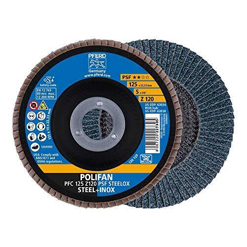 PFERD Polyfan, disco lamellare 5 pezzi, Ø 125 mm, Z 120, conico, PSF STEELOX | 6
