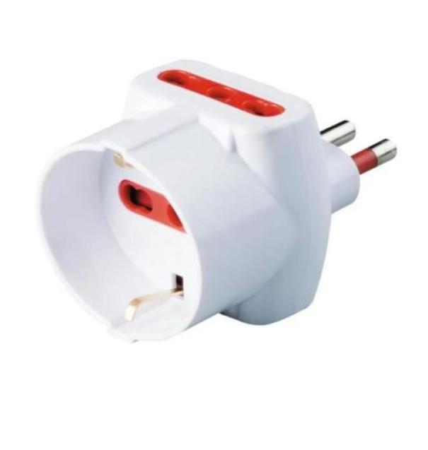 Adattatore triplo Rosi Materiale Elettrico 2P+T bianco -  RS7705B