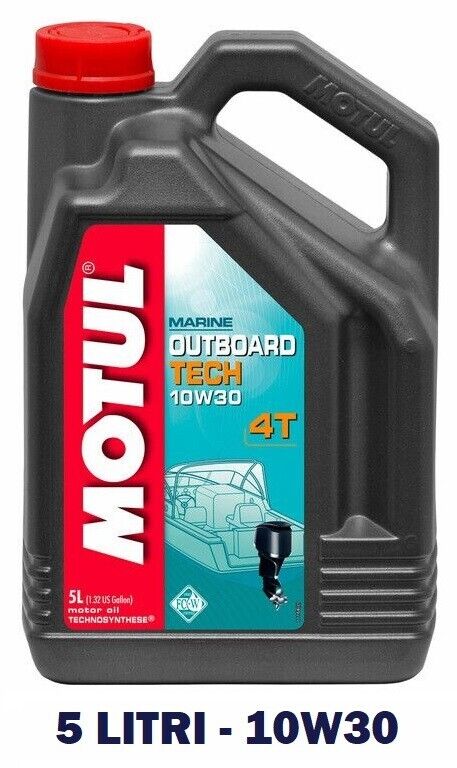 OLIO MOTORE MOTUL OUTBOARD TECH 10W-30 PER MOTORI FUORIBORDO 4 TEMPI  5 LT