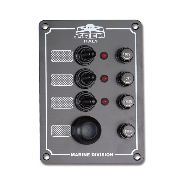 PANNELLO DI COMANDO SERIE MARINE 3 INTERRUTTORI + PULSANTE