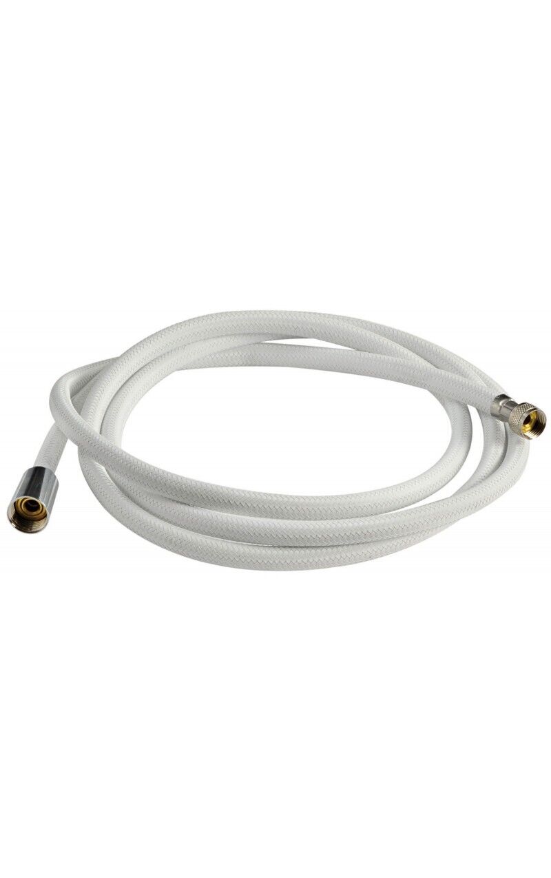 Tubo Retinato Nylon Flessibile per Doccetta Soffione Gommone 2,5 Metri Bianco