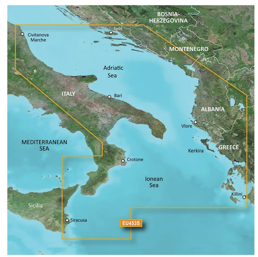 GARMIN BLUECHART G3 VISION VEU451S Ligurian Sea art .010-C0795-00