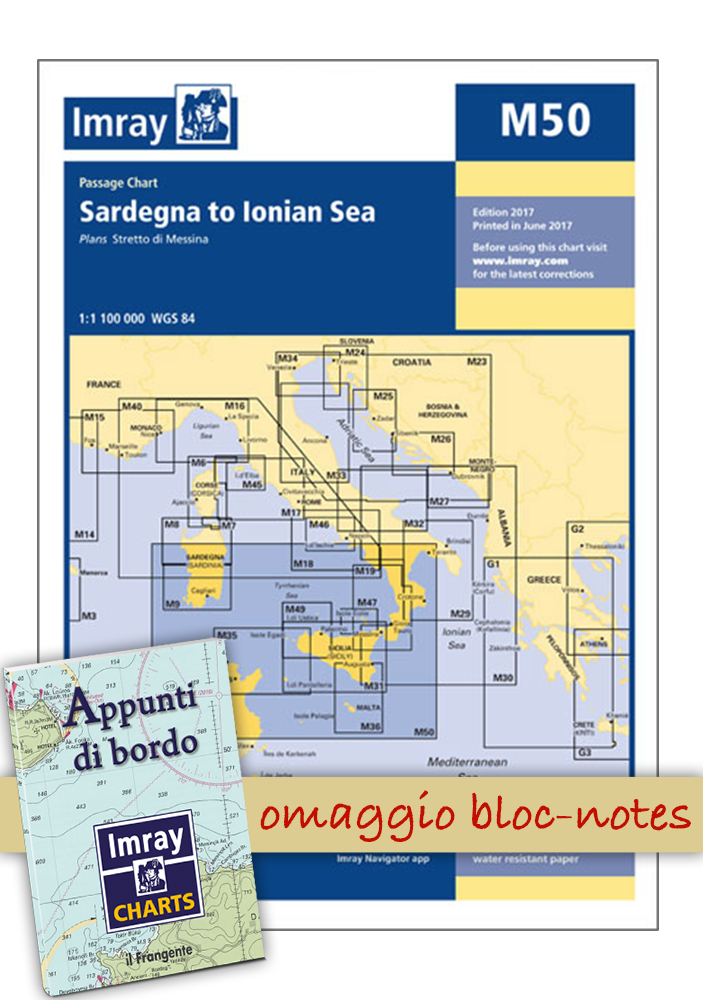 Imray Charts M50 Sardegna to Ionian Sea - Carte nautiche il Frangente