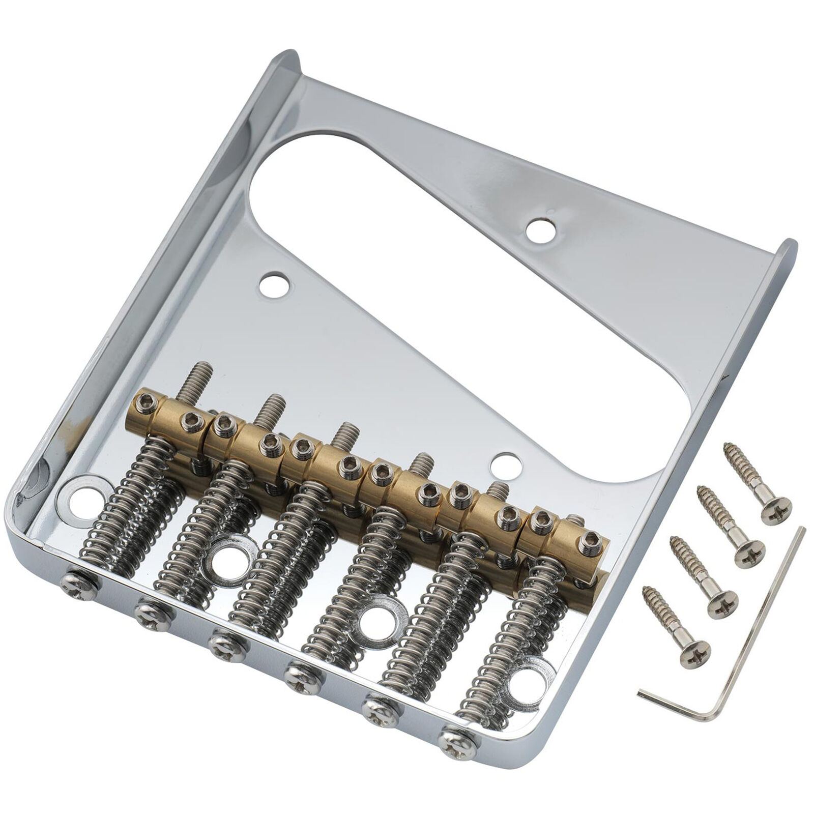 Musiclily Pro Chrome 54mm Vintage Bridge Brass 6 Saddles For Import Tele Guitar