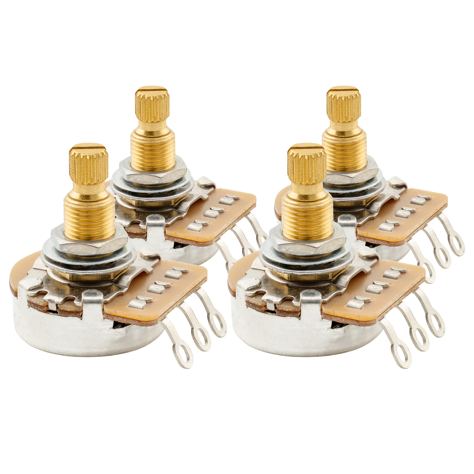 Musiclily Pro 2A2B A500K B500K Brass Metric Split Shaft Audio Linear Taper Pots