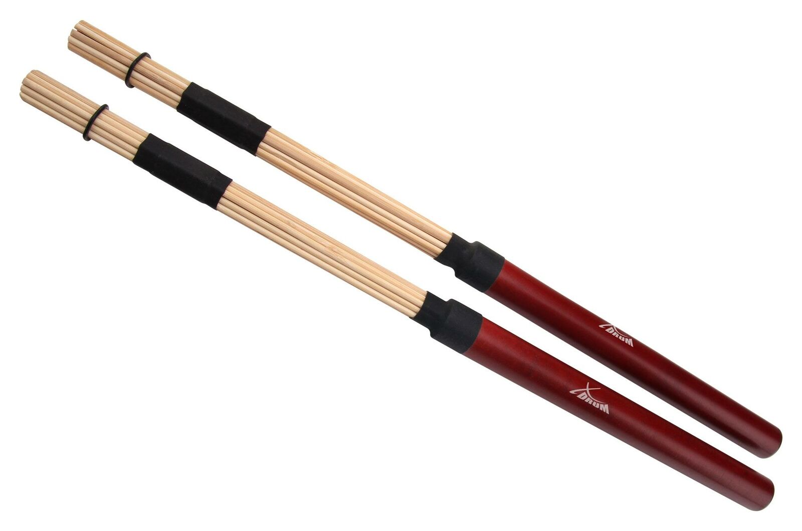 Coppia Bachette Rods Spazzole in Legno Acero 19 Bastoncini 41cm Jazz Batteria