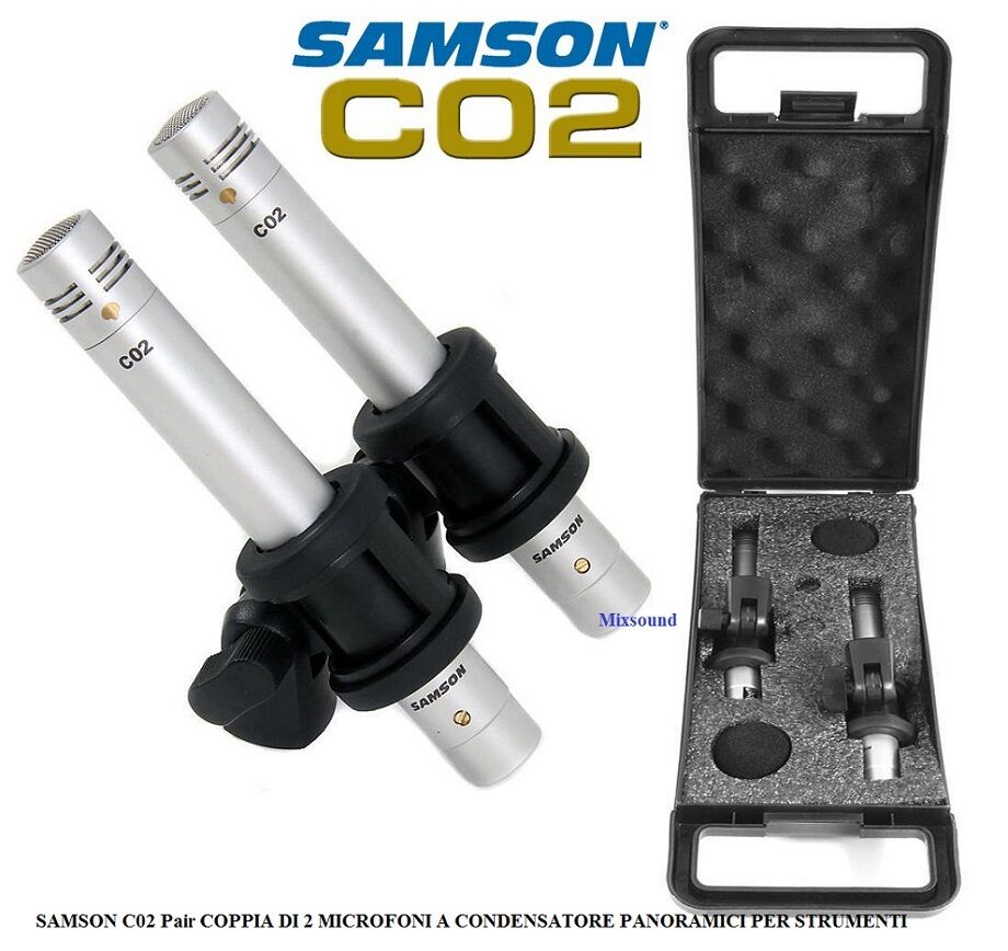 SAMSON C02 Pair COPPIA MICROFONI A CONDENSATORE PANORAMICI Supercardioidi Pencil