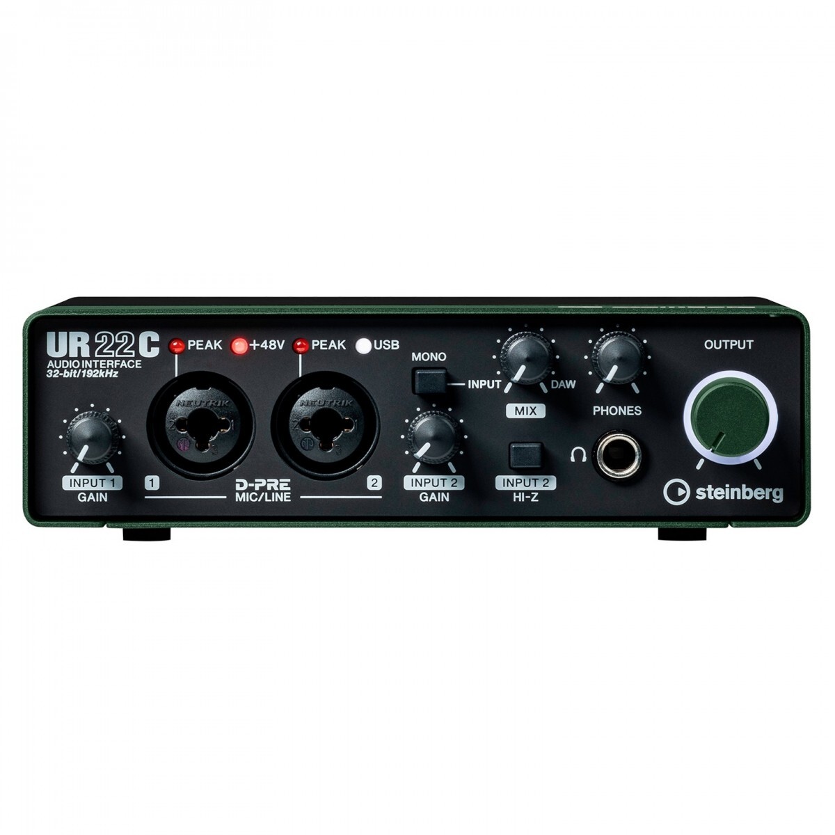 STEINBERG UR22C GREEN INTERFACCIA AUDIO USB 3.0 MIDI 2 CANALI CON D-PRE 24BIT 19