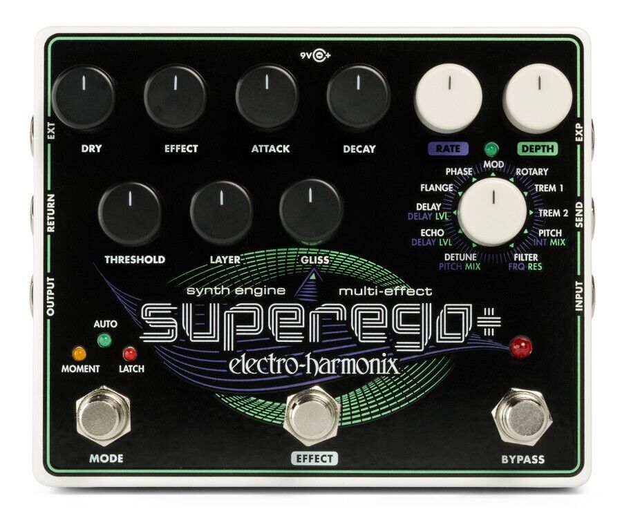 Ehx Elettrico Harmonix Superego + Synth Motore/Multi Effetto Pedale, Nuovo