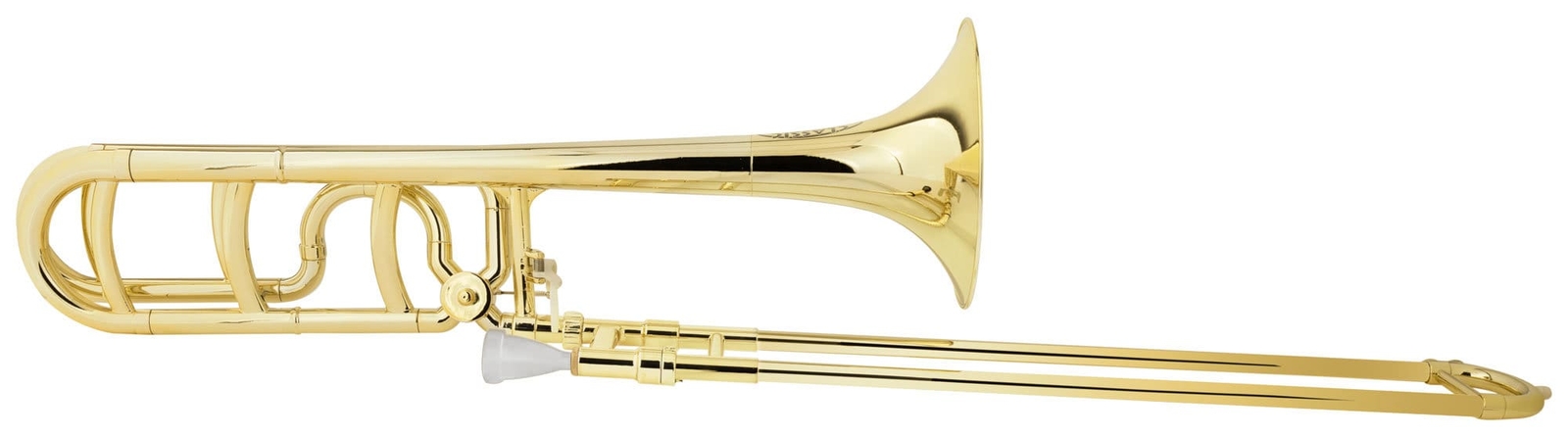 Trombone d'Oro in Plastica Tenore Quart Valvola Bb/F Set con Bocchino e Borsa