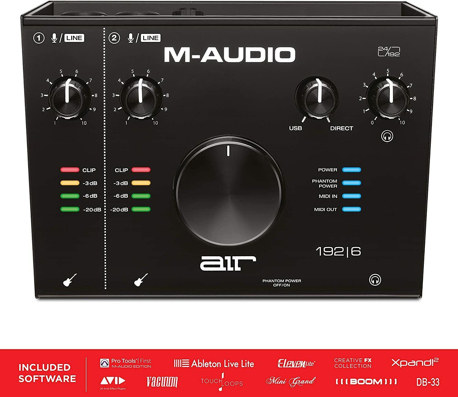 M-Audio AIR 192 6 INTERFACCIA AUDIO MIDI USB 2 IN / 2 OUT CON 2 INGRESSI PER MIC