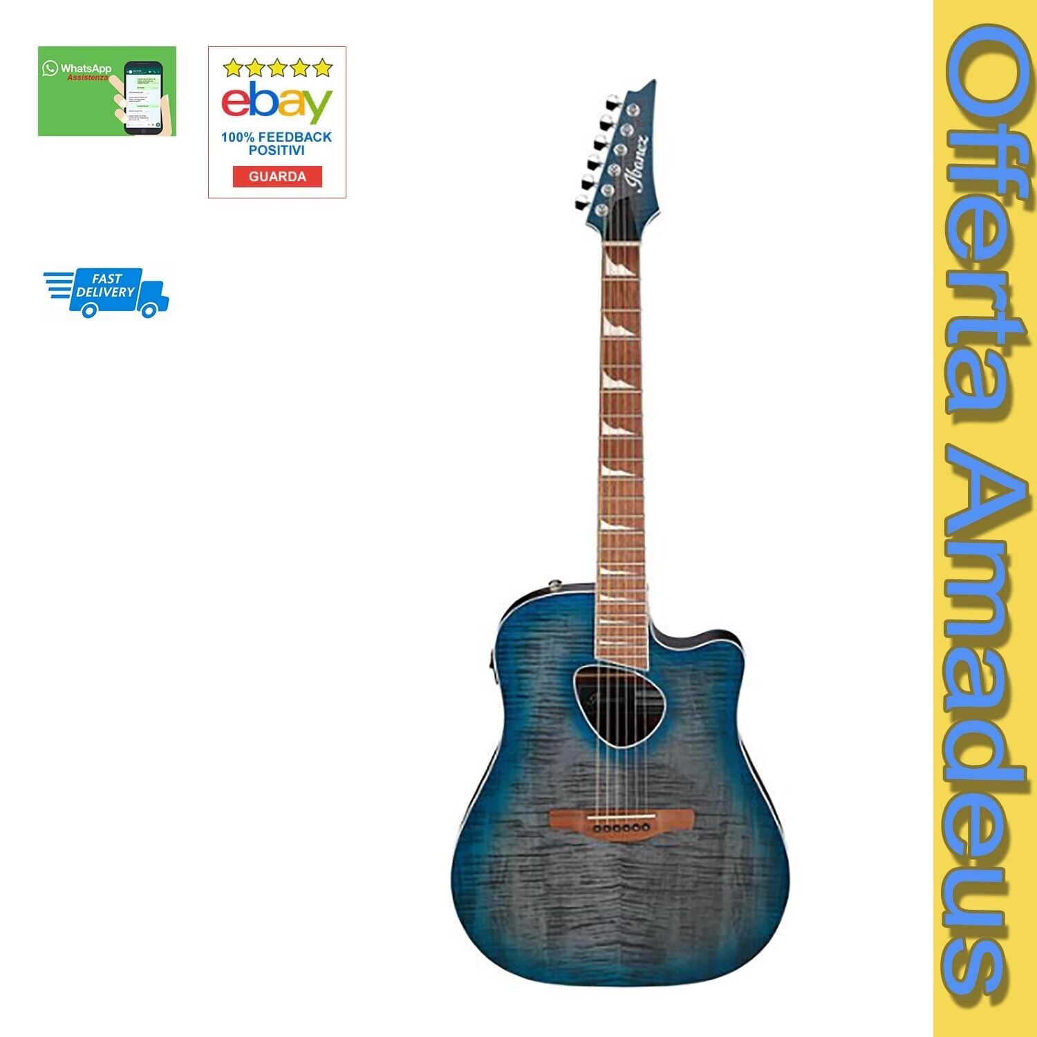 **SOLO OGGI** Chitarra acustica Ibanez ALT30FM-EDB  elettrificata amplificata