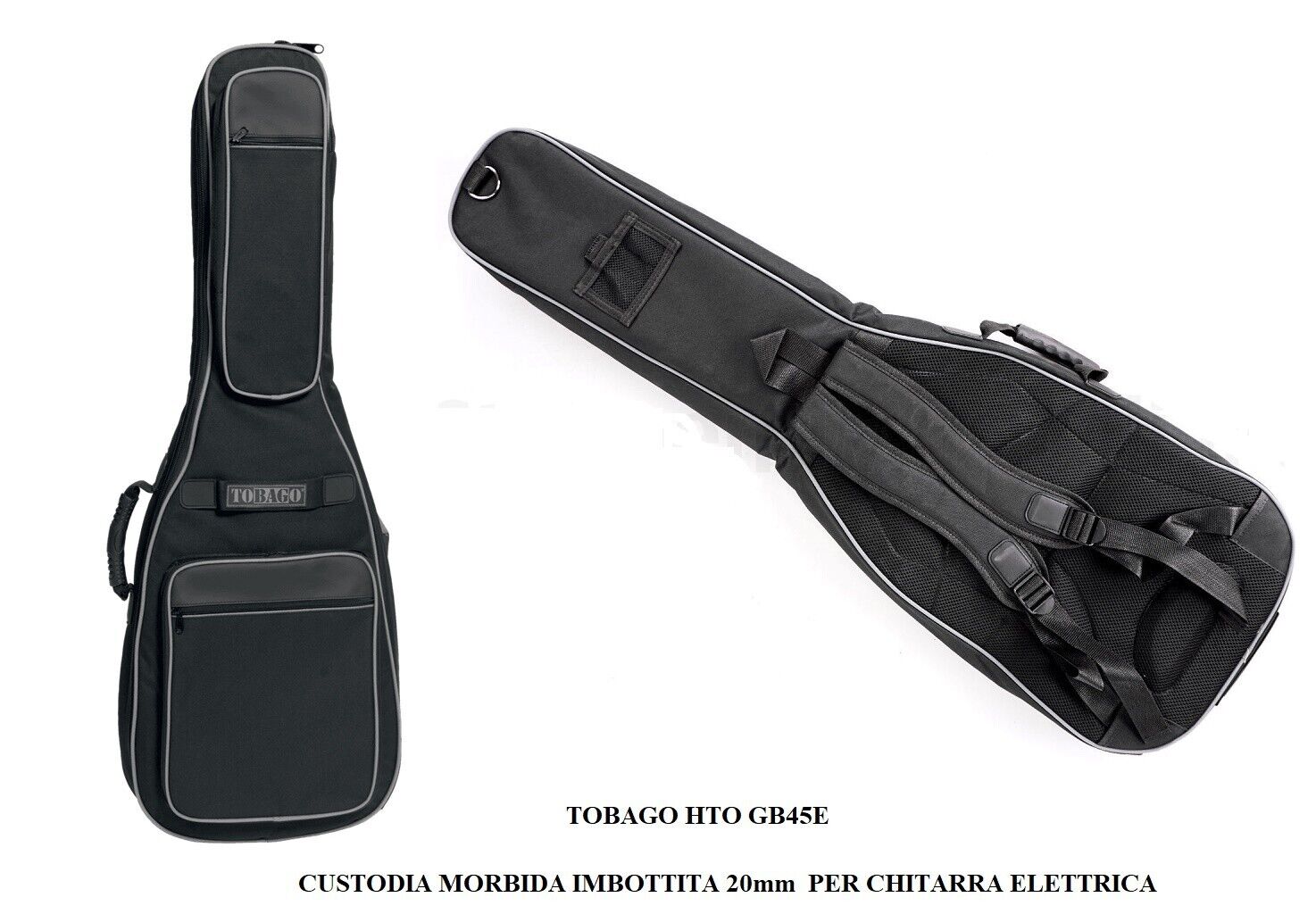 TOBAGO HTO GB45E BORSA CUSTODIA IMBOTTITA 20mm PER CHITARRA ELETTRICA GIG BAG BK