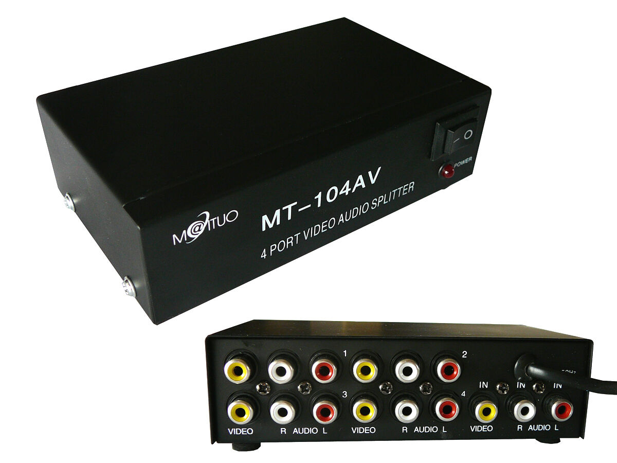 Splitter Audio Video 4 Porte - Duplicati 1 Fonte Par 4x