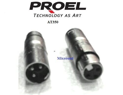 PROEL AT350 n° 2 Adattatore in metallo presa XLR 3 poli -> spina XLR 3 poli