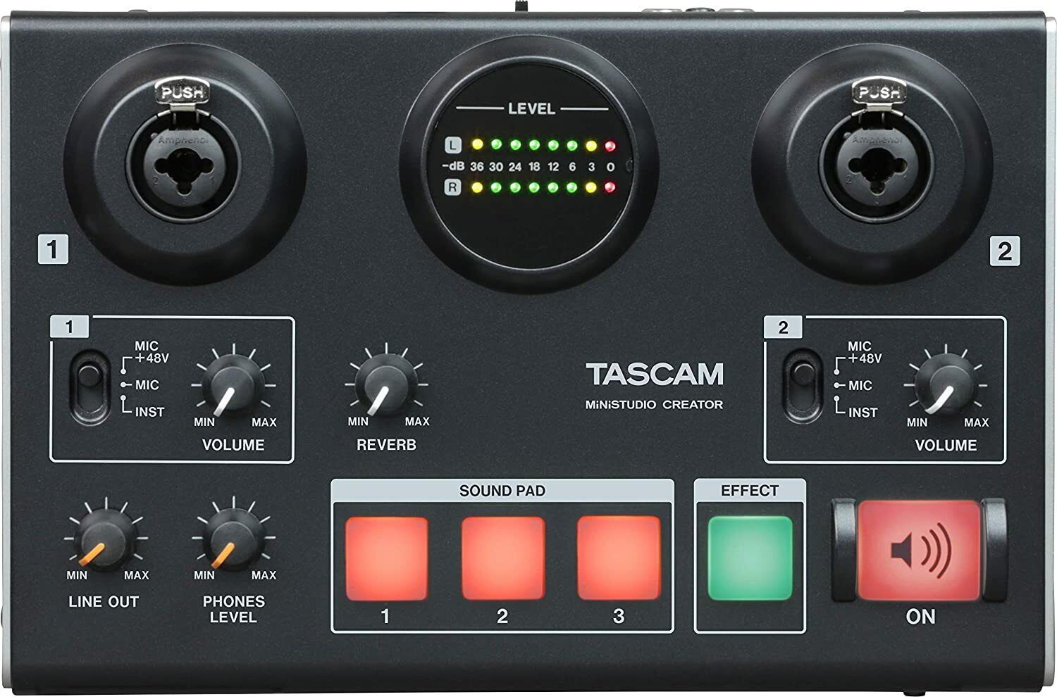 Tascam MiNiSTUDIO Creator US-42B Scheda Audio + Effetti x Podcast Gaming Studio