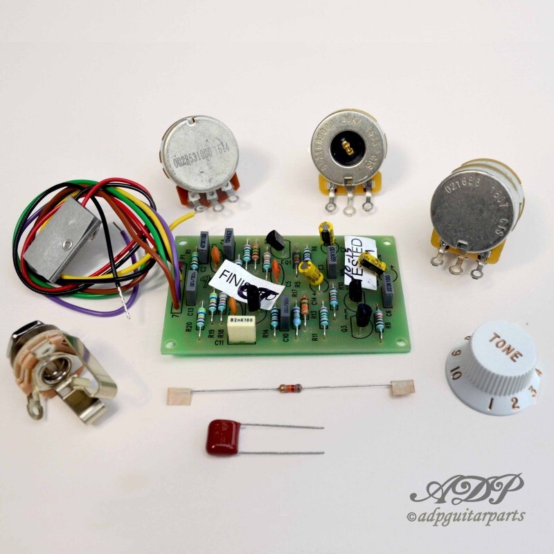 Fender Mid Boost Kit 25DB Eric Clapton TBX Controllo Potenz. Cablaggio Diagramma