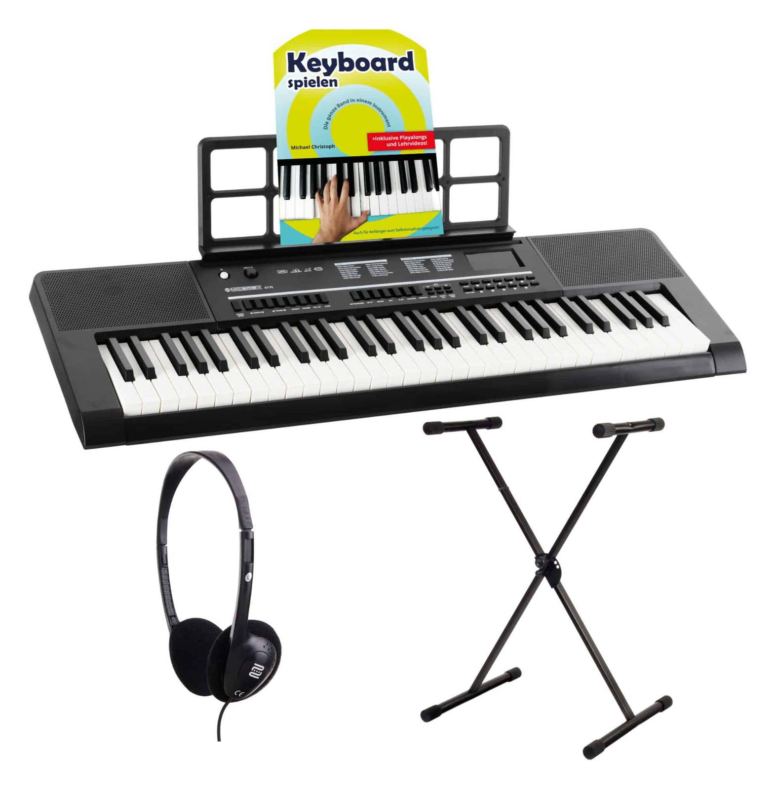 Keyboard Tastiera Elettronica 61 Tasti Pianola Pianoforte USB Set Supporto a X