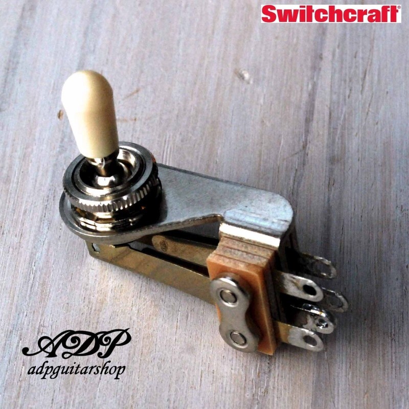 Selettore Switch 3 Ways Toggle Switchcraft Sg Angolo Destro pomello Old White O.