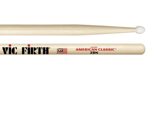 Vic Firth 2B nylon tip batteria bacchette. Americani hickory