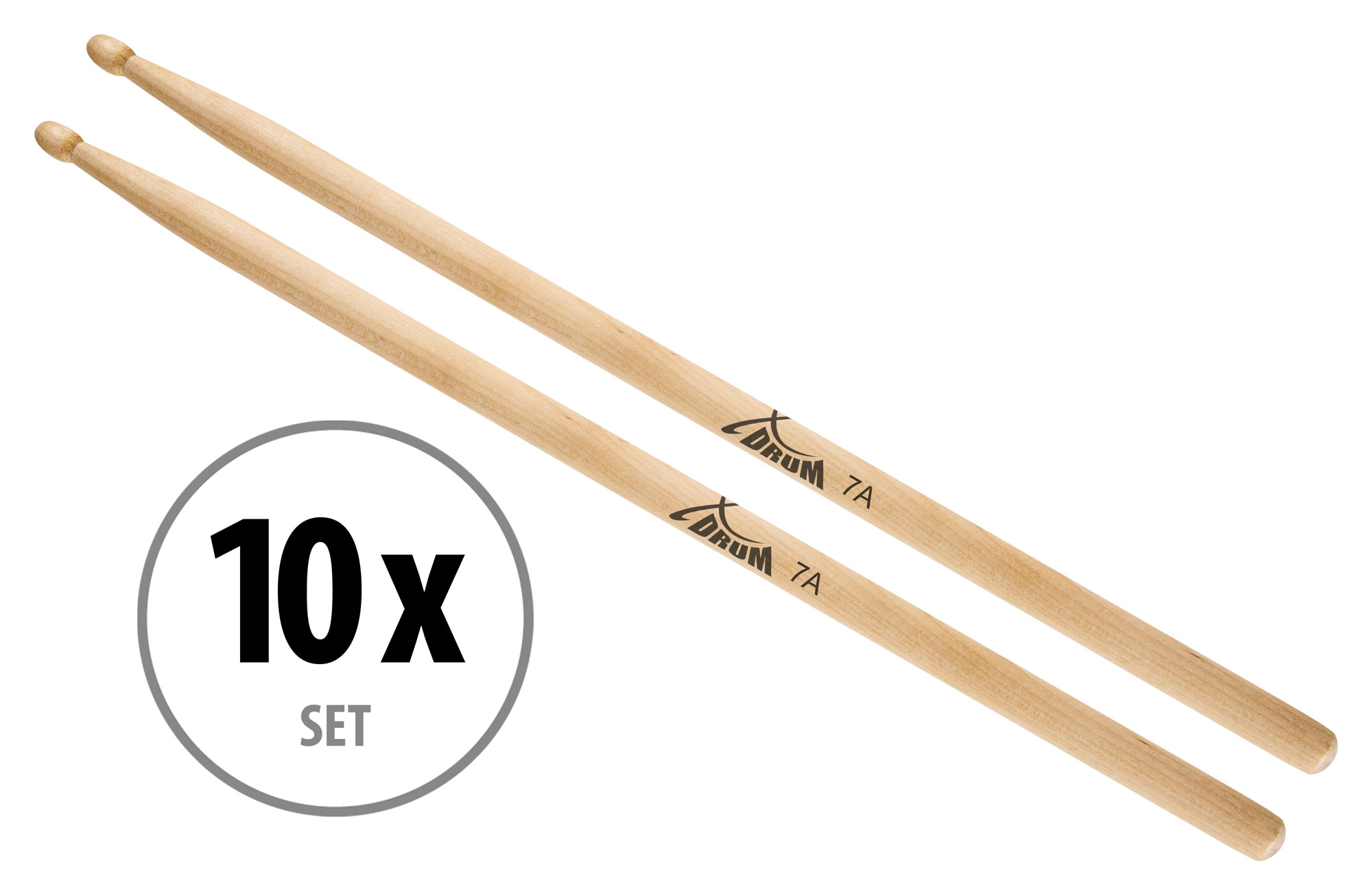 10x Set da Bacchette Batteria Percussion 7A Drum Drum Sticks Punte Legno Acero