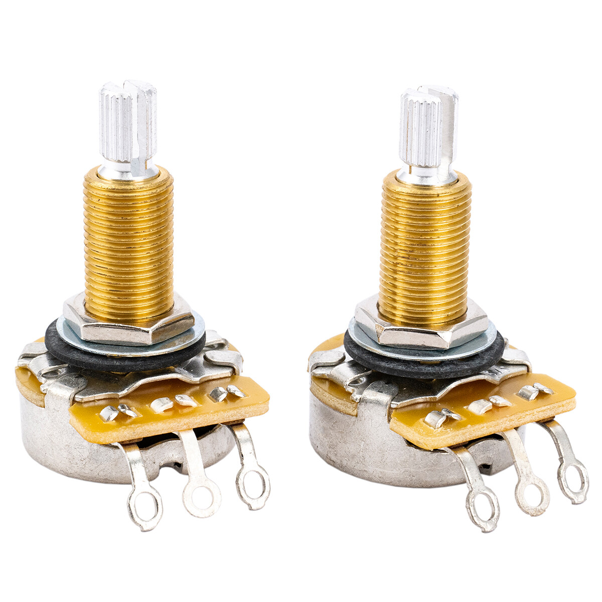 CTS 450 2Pcs A500K Split Long Shaft Guitar Bass Pots Audio Taper Potentiometers