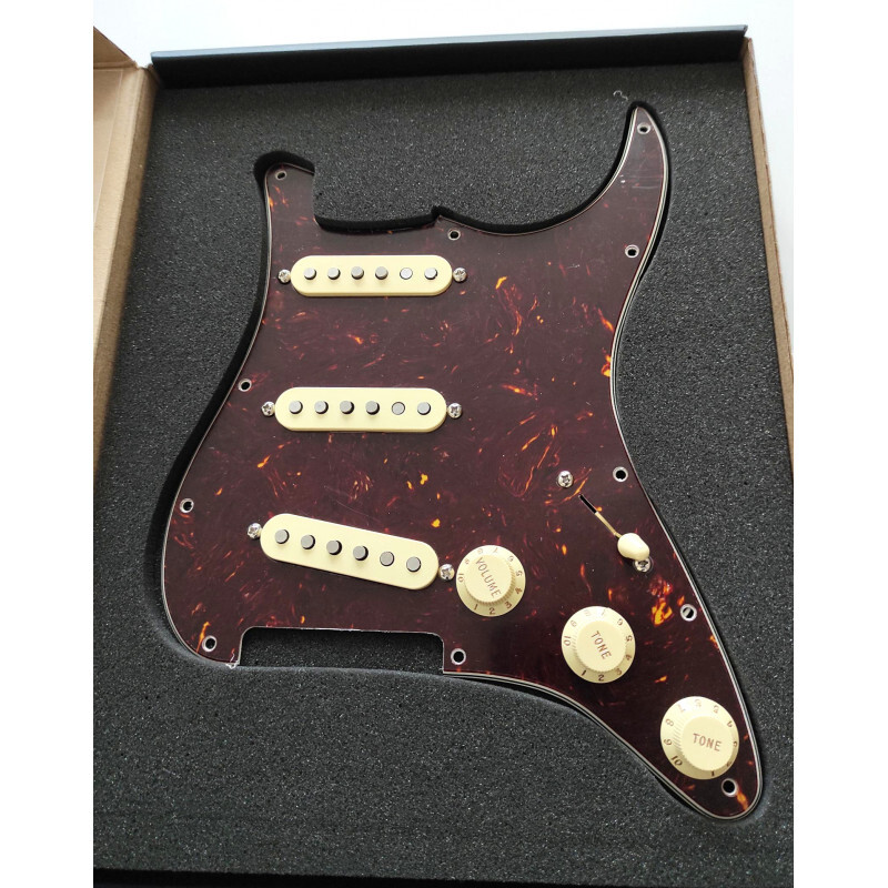 Pickguard Tartaruga Fender Pre-cablé Sss 11H per STRAT , Pickup Vintage Noisele