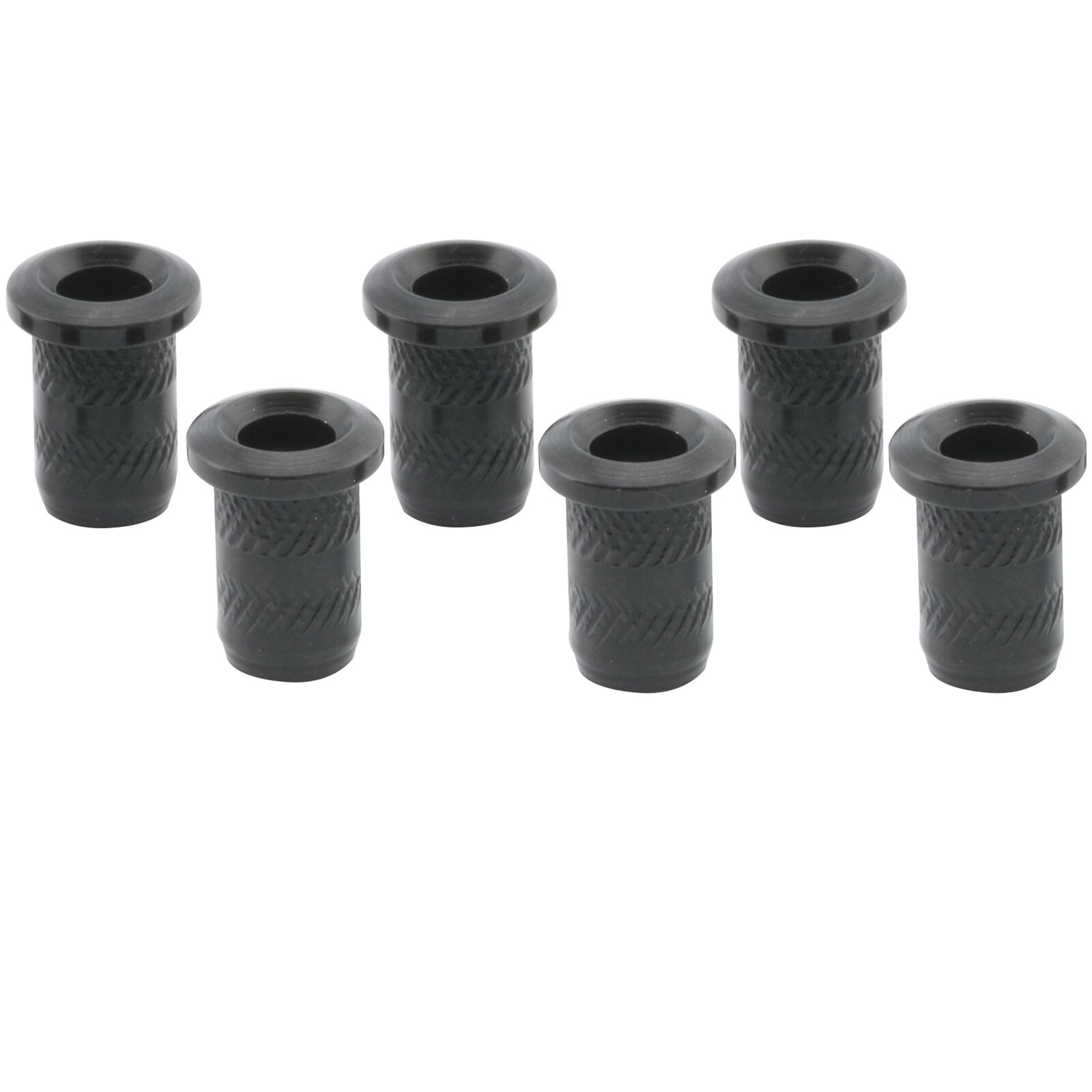 Musiclily Pro 6Pcs Black 4mm Steel Electric Guitar Top Mounting String Ferrules