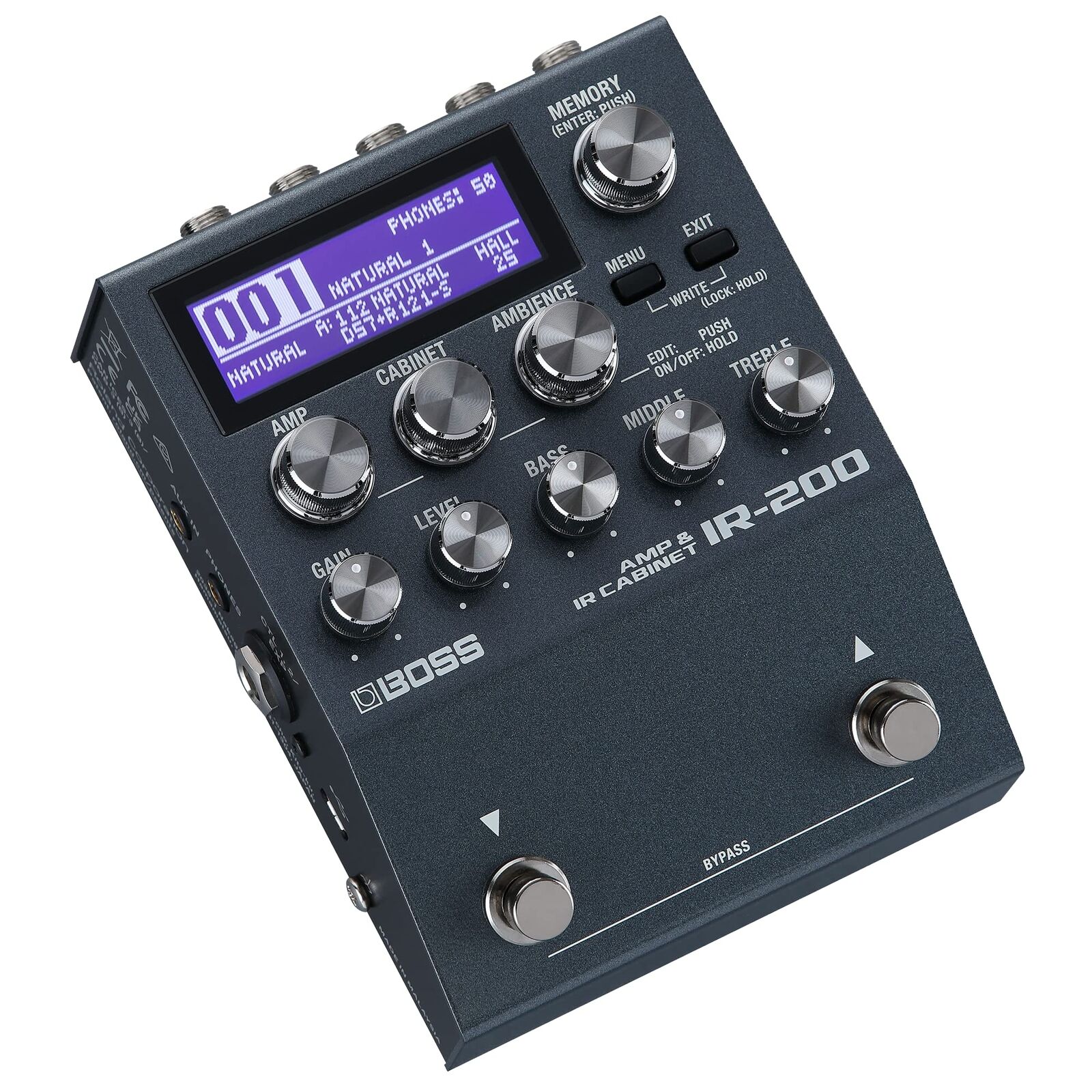 Boss IR-200 Amp & Ir Cabinet Processore per Pedaliere Stile Classico Nero Nuovo