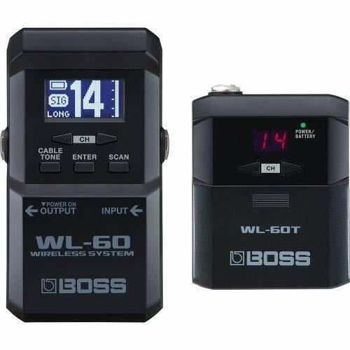 Boss WL-60 Chitarra Sistema senza Fili 2.4GHz 14chanels Nero Nuovo Da Giappone