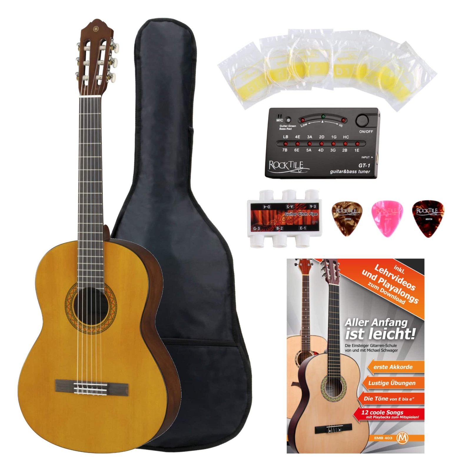Yamaha C40 Chitarra Classica con Custodia Professionale Accordatore e Corde