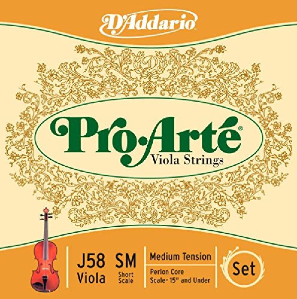 D'Addario J58-SM Pro-Arte - Muta di corde per viola a cassa corta, tensione: Med