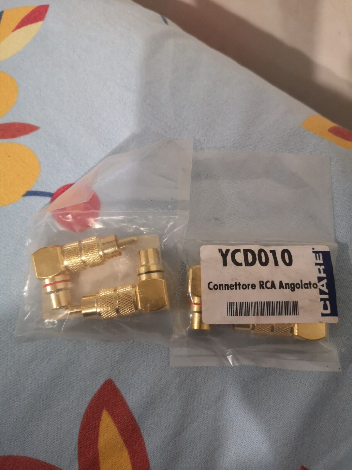 CIARE YCD010 Connettore RCA Angolato adattatore spina/presa 2coppie