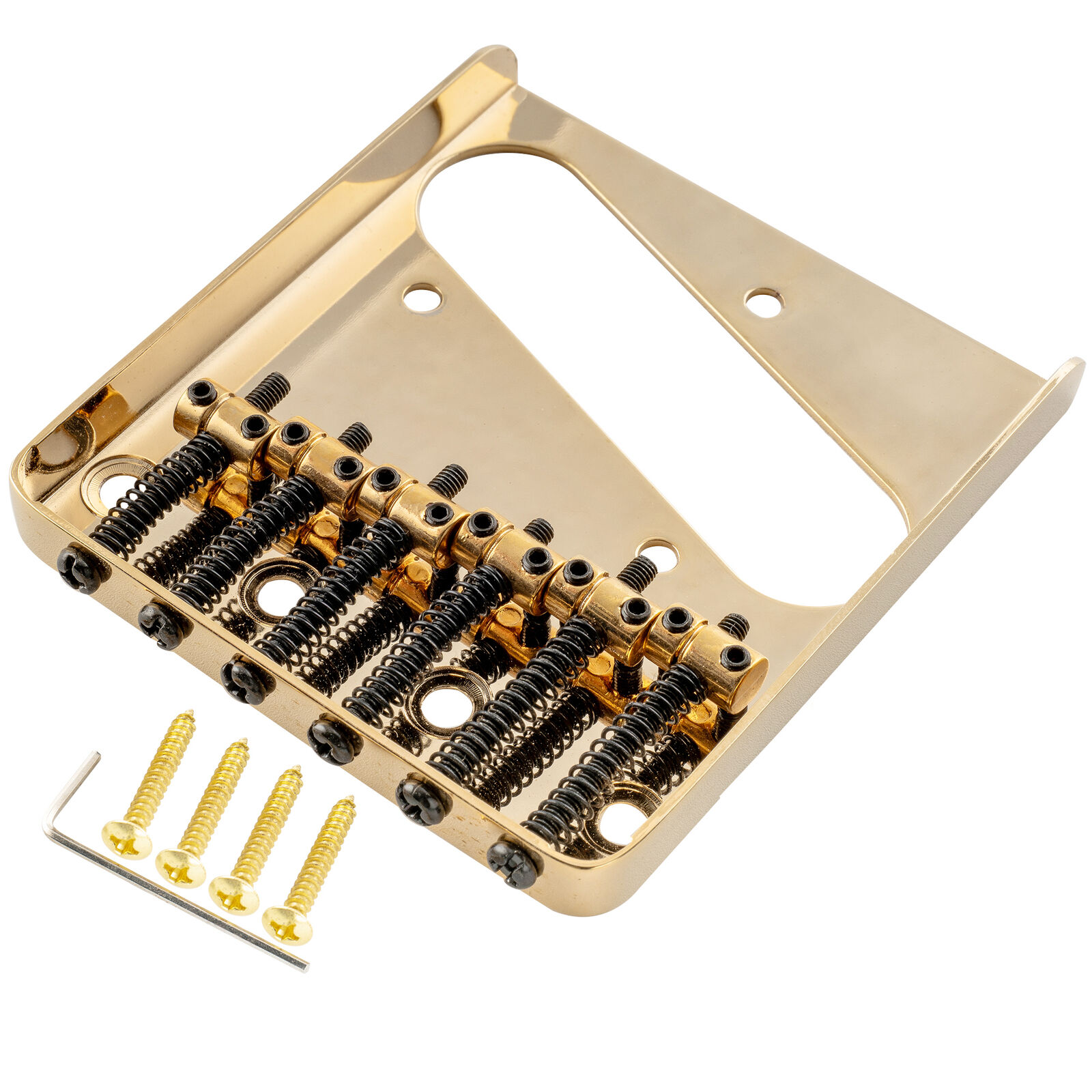 Musiclily Pro Gold 54mm Bridge Vintage 6 Barrel Saddles For Telecaster TL Guitar