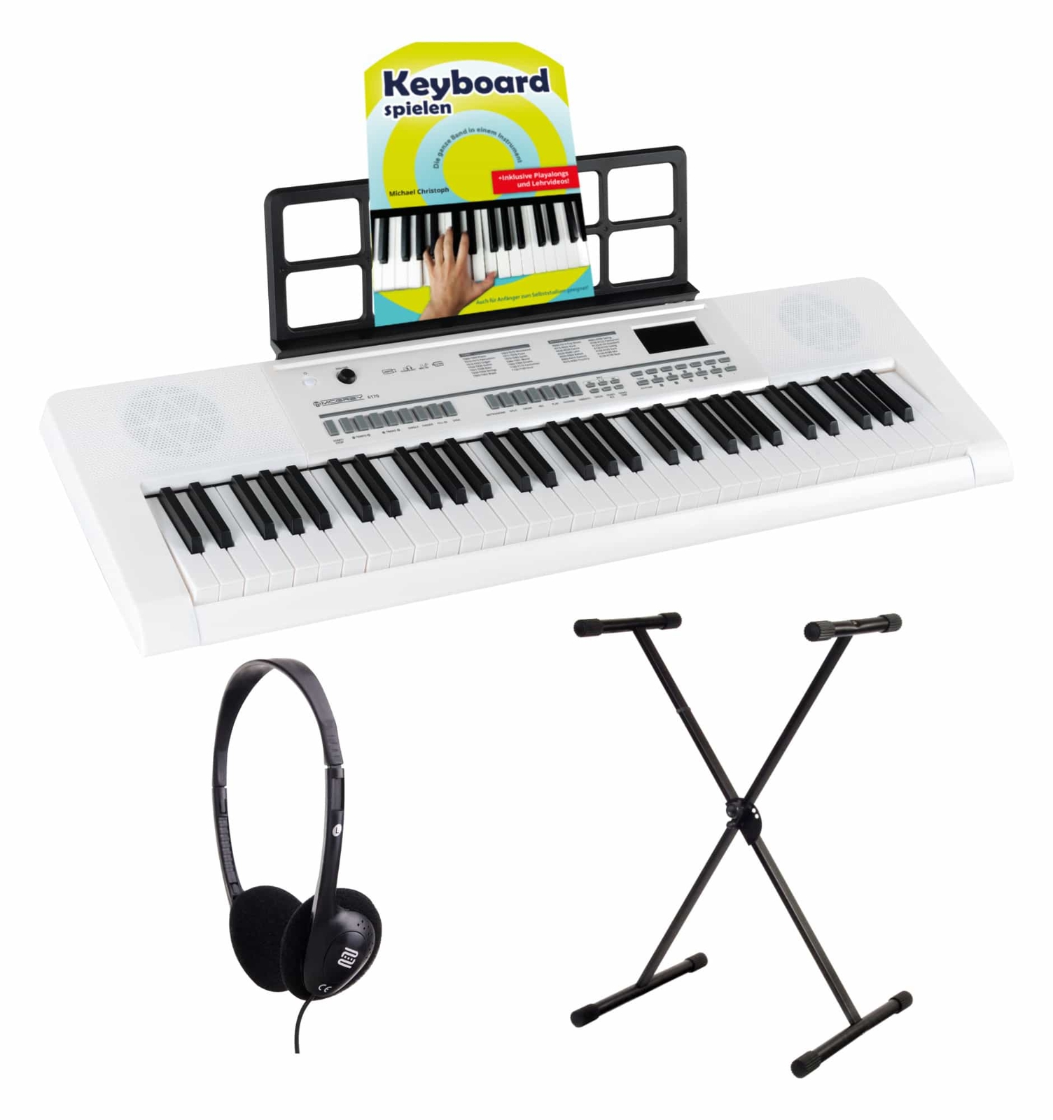 Keyboard Tastiera Elettronica 61 Tasti Pianola Pianoforte USB Set Supporto a X