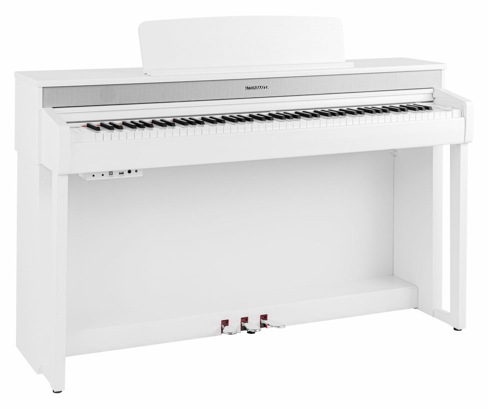 Pianoforte Digitale 88 Tasti Pesati in Legno 3 Pedali USB Bluetooth Bianco Opaco