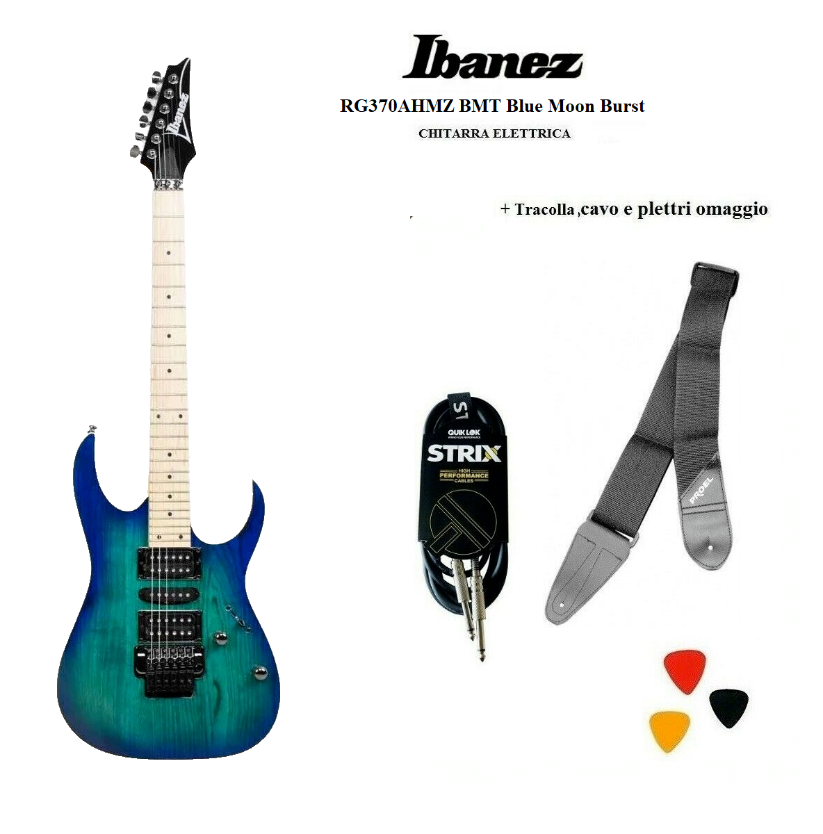 IBANEZ RG370AHMZ BMT Blue Moon Burst CHITARRA ELETTRICA BLUE BURST
