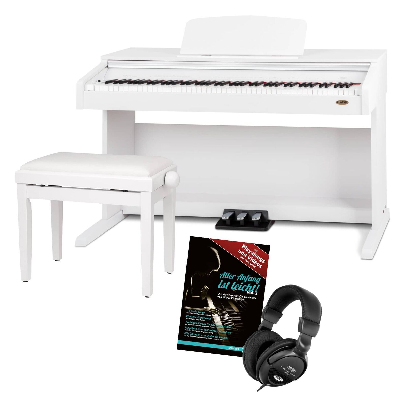 Pianoforte Digitale Tastiera Elettronico Piano 88 Tasti 64 Voci Panchetta Cuffia
