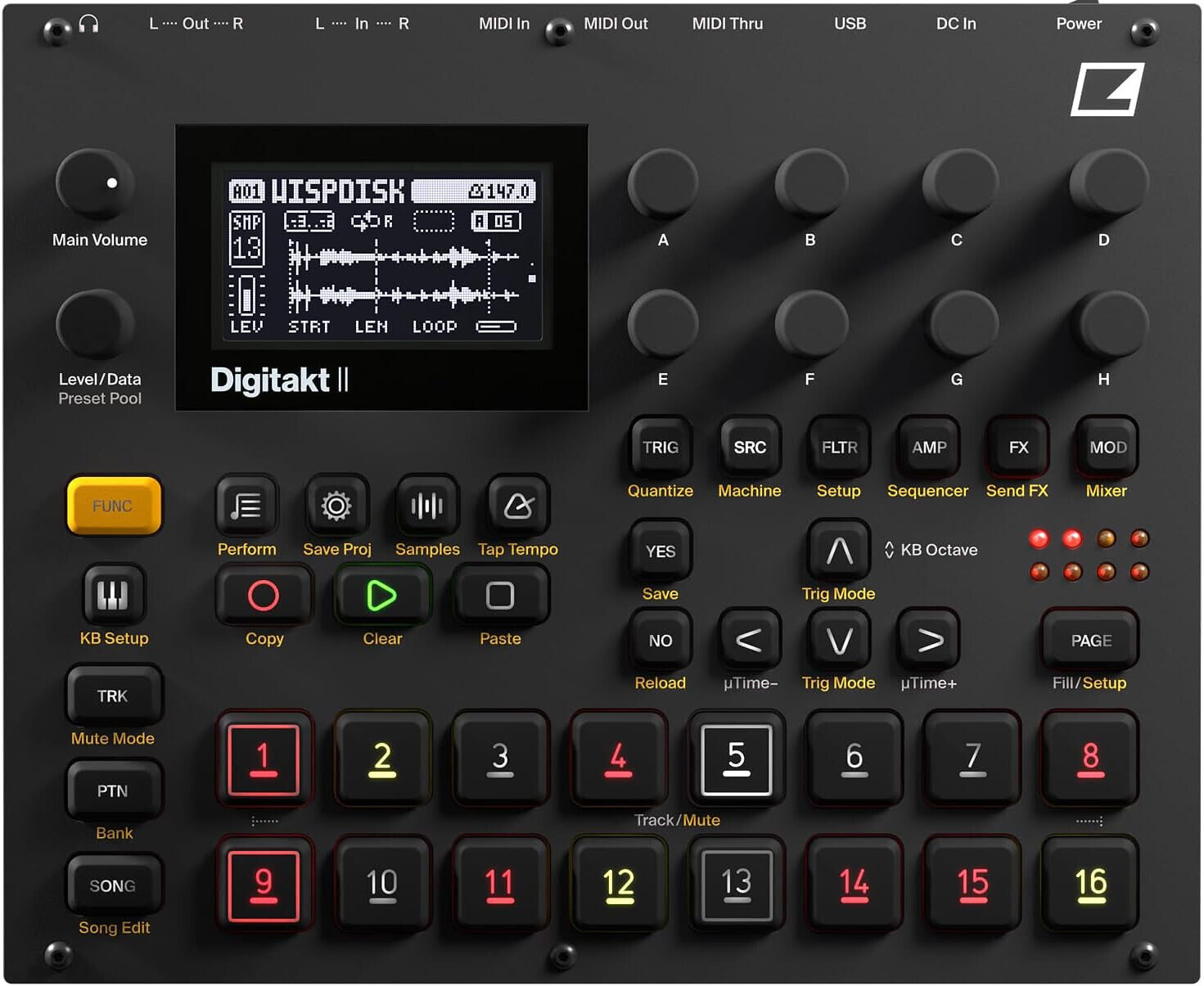 Elektron DIGITAKT II DRUM MACHINE SAMPLER GROOVE BOX Professionale per Dj Studio